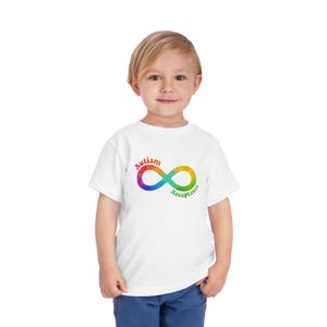 Autism Acceptance Toddler Tee, Rainbow Infinity Symbol Shirt, Autism Awareness Gift, Cute Kids Apparel, Short Sleeve T-Shirt