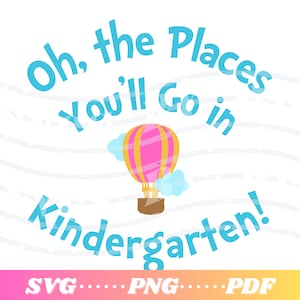 Oh the Places You’ll Go in Kindergarten | Dr. Seuss Read Across America | SVG | PDF | PNG