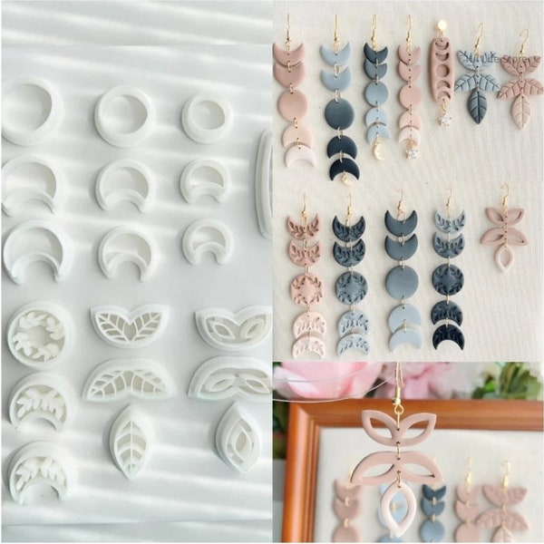 Clay cutters- Earring making clay cutters - DIY clay jewelry- Clay jewelry - Clay cutters -Moon phase cutters