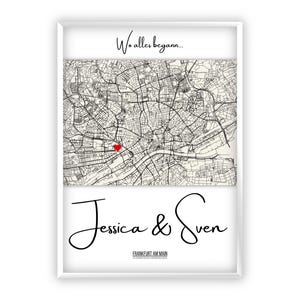 Wedding gift | Where it all began | Coordinates picture | Wedding day | Anniversary | Gift for couples | Valentine&#39;s Day | Engagement