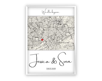Wedding gift | Where it all began | Coordinates picture | Wedding day | Anniversary | Gift for couples | Valentine's Day | Engagement