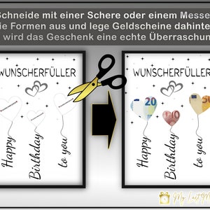 Geldgeschenk zum Geburtstag Geld kreativ verschenken Wunscherfüller Last-Minute Geschenk zum Selbstdrucken PDF Bild 4