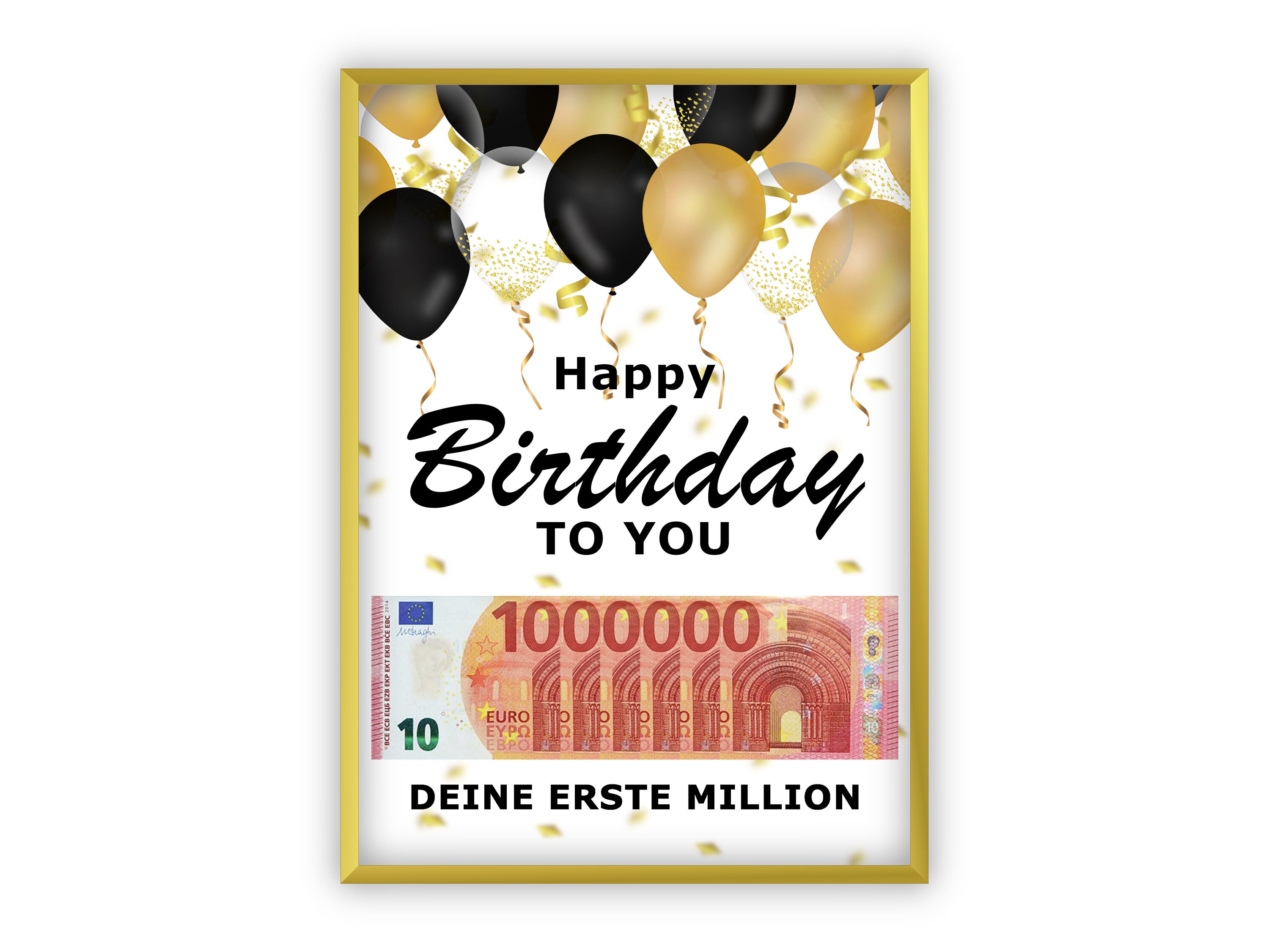 Geldgeschenk Deine erste Million, personalisierte PDF Vorlage