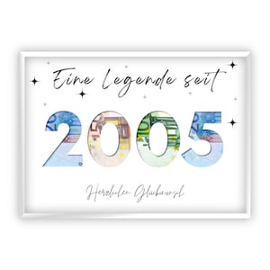 Regalo in denaro per il ventesimo compleanno | 2005| Regala soldi in modo creativo | Il tuo primo milione | Regalo dell'ultimo minuto da stampare | PDF