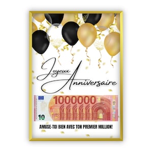 cadeau argento | tom primeiro milhão | A4 | exibir mensagem surpresa para ingressos para oferecer | download imediato | À IMPRIMER