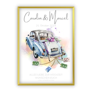 Regalo in denaro per il matrimonio | Auto per matrimoni | Individuale | Regali di nozze soldi | Regalo dell'ultimo minuto da stampare | PDF