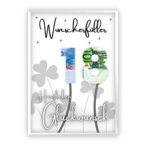 Regalo in denaro per il 18° compleanno | Trifoglio | fortuna | Idea regalo | compleanno | esauditore di desideri | Regalo dell'ultimo minuto da stampare | PDF