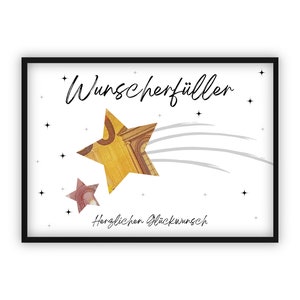 Geldgeschenk zum  Geburtstag Geld kreativ verschenken | Wunscherfüller | Last-Minute Geschenk zum Selbstdrucken | PDF