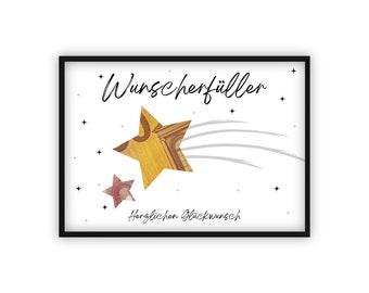 Money gift for birthday Give money creatively | Wish fulfiller | Last-minute gift to print yourself | PDF