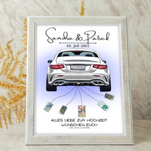 Regalo in denaro per il matrimonio | A4 | Auto per matrimoni | Individuale | Regali di nozze soldi | Regalo dell'ultimo minuto da stampare | PDF