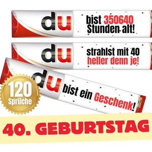 Banderolen passend für duplo® | Geschenk zum 40. Geburtstag Erwachsene und Kinder | Sprüche | Geschenkidee | Meilenstein | Download | PDF