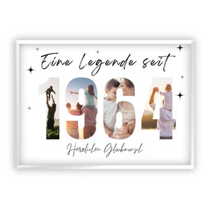 Collage voor 61e verjaardag | 1964 | Gepersonaliseerd | Geef creatieve cadeaus | Fotocadeau | Last minute cadeau om zelf te printen | Pdf