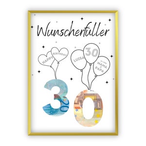 Cash gift 30th birthday | Birthday gift thirty funny | round birthday gift personalized money I PDF Download