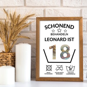 Regalo in denaro per il 18° compleanno | A4 | Regala soldi in modo creativo | L'età può essere personalizzata | Regalo dell'ultimo minuto da stampare | PDF
