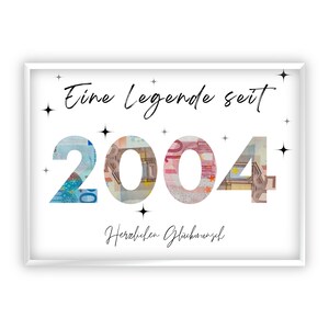Regalo in denaro per il 21° compleanno | 2004| Regala soldi in modo creativo | Il tuo primo milione | Regalo dell'ultimo minuto da stampare | PDF