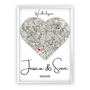 Geschenk zur Hochzeit | Wo alles begann | Koordinaten Bild | Hochzeitstag | Jahrestag  | Geschenk für Paare | Valentinstag | Verlobung