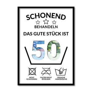 Geldgeschenk zum 50 Geburtstag | A4 | Geld kreativ verschenken | Alter individuell gestaltbar | Last-Minute Geschenk zum Selbstdrucken | PDF