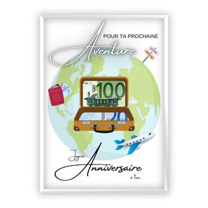 Silver gift for travel anniversary fund | Travel | Happy Anniversary | Airplane | Last Minute Gift to Print Today