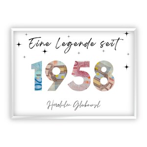 Presente em dinheiro para aniversário de 67 anos | 1958 | Distribua dinheiro de forma criativa | Seu primeiro milhão | Presente de última hora para imprimir você mesmo | PDF