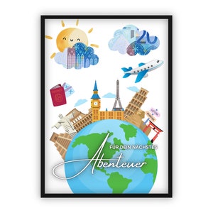Money gift travel fund for birthday | Travel | Happy Birthday | Earth | Last-minute gift to print yourself | PDF