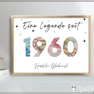 Geldgeschenk zum 65 Geburtstag 1960 Geld kreativ verschenken