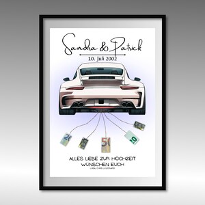 Wedding cash gift | A4 | Wedding car | Individual | Wedding gifts money | Last-minute gift to print yourself | PDF