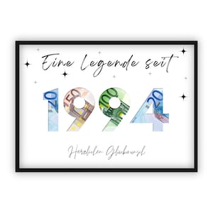 Cash gift for 31st birthday | 1994 | Give money creatively | Your first million | Last-minute gift to print yourself | PDF