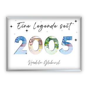 Presente em dinheiro para aniversário de 20 anos | 2005 | Distribua dinheiro de forma criativa | Seu primeiro milhão | Presente de última hora para imprimir você mesmo | PDF