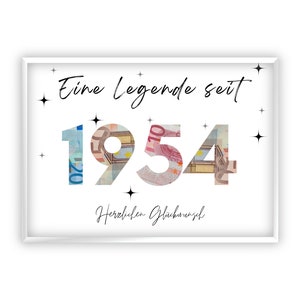 Regalo in denaro per il 71° compleanno | 1954 | Regala soldi in modo creativo | Il tuo primo milione | Regalo dell'ultimo minuto da stampare | PDF