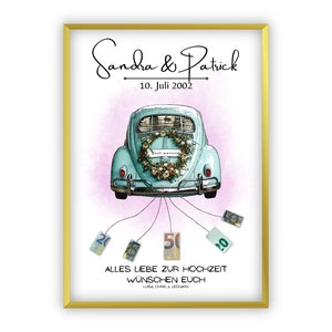 Regalo in denaro per il matrimonio | A4 | Auto per matrimoni | Fai da te | Individuale | Regali di nozze soldi | Regalo dell'ultimo minuto da stampare | PDF