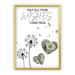 Money Gift for Birthday Creative Money Gift | Dream Maker | Last-Minute Self-Printable Gift | Dandelion | may all your wishes come true PDF
