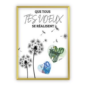 カドー ダルジャン プール アニヴェルセル Cadeau d'Argent Créatif |タンポポ時計 | Réalisateur de Vœux | Cadeau de Dernière Minute à Imprimer