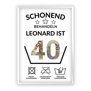 Regalo in denaro per il 40esimo compleanno I regalo di compleanno quaranta divertente | regalo di compleanno rotondo denaro personalizzato I PDF Scarica