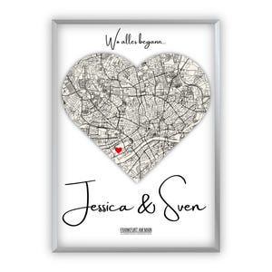 Geschenk zur Hochzeit | Wo alles begann | Koordinaten Bild | Hochzeitstag | Jahrestag  | Geschenk für Paare | Valentinstag | Verlobung
