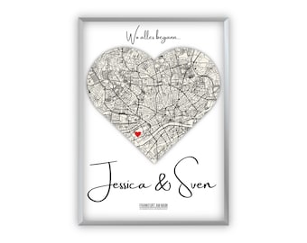 Regalo di nozze | Dove tutto ha avuto inizio | Immagine coordinata | anniversario di matrimonio | anniversario | Regalo per coppie | San Valentino | fidanzamento