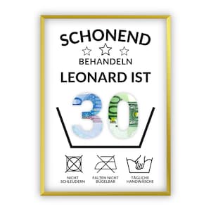Money gift for a 30th birthday | A4 | Give money away creatively | Age can be customized | Last minute gift to print yourself | PDF
