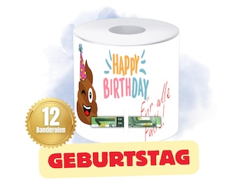 Money gift for birthday adults | Sayings | Last minute | Gift idea | Toilet paper bands | Adults | Download | PDF