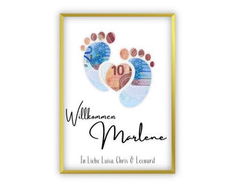 Cash gift for birth | Personalizable | Son daughter baby | Birth gift | Baby gift | Gift idea | Last minute | PDF