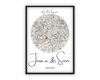 Wedding gift | Where it all began | Coordinates picture | Wedding day | Anniversary | Gift for couples | Valentine's Day | Engagement