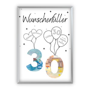 Cash gift 30th birthday | Birthday gift thirty funny | round birthday gift personalized money I PDF Download