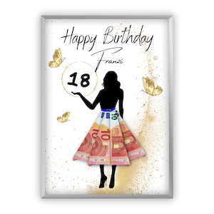 Regalo in denaro per il 18° compleanno | Personalizzato | L'età può essere regolata individualmente | Migliore amico | donna | Ragazza | Viaggio | celebrazione | Fai da te | PDF