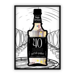 Money gift for 40th birthday | A4 | Give money creatively | perfectly aged | Whisky | Last-minute gift to print yourself | PDF