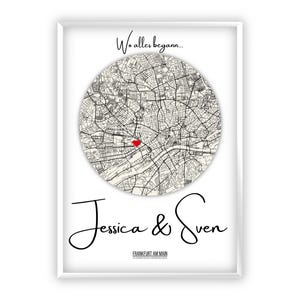 Wedding gift | Where it all began | Coordinates picture | Wedding day | Anniversary | Gift for couples | Valentine&#39;s Day | Engagement