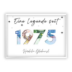 Geldcadeau voor een 50e verjaardag | 1975 | Creatief geld weggeven | Je eerste miljoen | Last minute cadeau om zelf te printen | Pdf