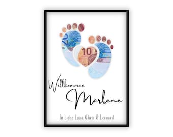 Cash gift for birth | Personalizable | Son daughter baby | Birth gift | Baby gift | Gift idea | Last minute | PDF