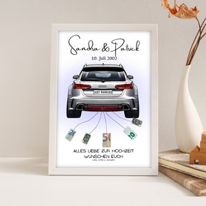 Regalo in denaro per il matrimonio | A4 | Auto per matrimoni | Individuale | Regali di nozze soldi | Regalo dell'ultimo minuto da stampare | PDF