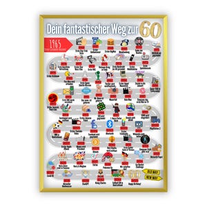 Geschenk zum 60. Geburtstag | A3 | A4 | Dein fantastischer Weg zur 60 | Lebensweg | Dein Weg | Last-Minute Geschenk zum Selbstdrucken | PDF