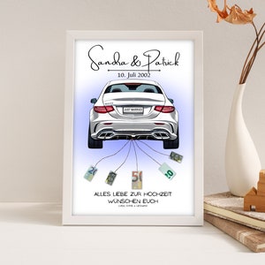 Regalo in denaro per il matrimonio | A4 | Auto per matrimoni | Individuale | Regali di nozze soldi | Regalo dell'ultimo minuto da stampare | PDF