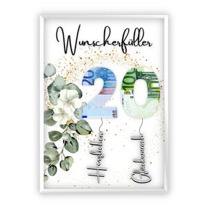 Geldgeschenk Geburtstag | Geld kreativ verschenken | 20. Geburtstag | Wunscherfüller | Last-Minute Geschenk zum Selbstdrucken | PDF