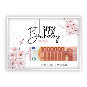 Regalo in denaro per un compleanno | A4 | Regala soldi in modo creativo | Il tuo primo milione | Regalo dell'ultimo minuto da stampare | PDF